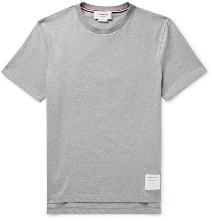 Photo: Thom Browne - Printed Cotton-Jersey T-Shirt - Gray