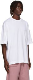 Dries Van Noten White Supima Cotton Dropped Sleeve T-Shirt