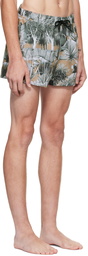 Boss Green Graphic Print Swim Shorts