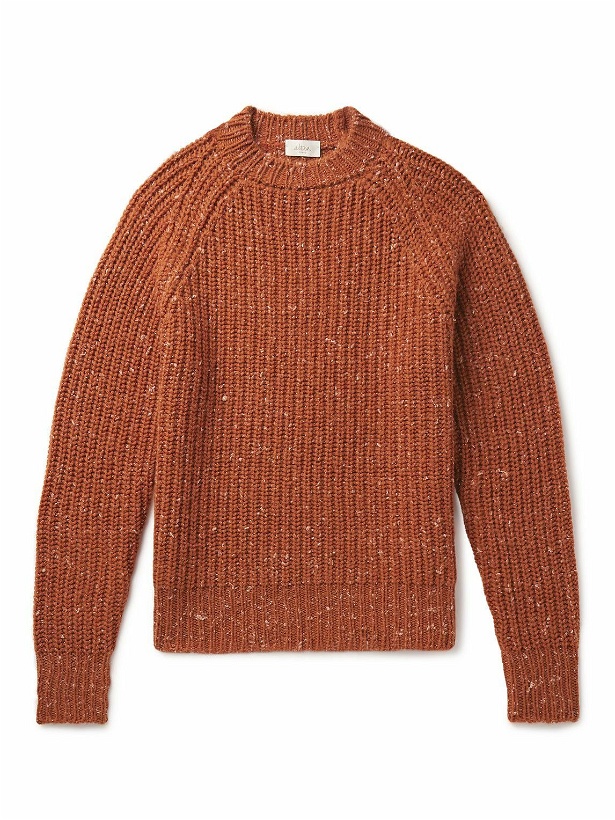 Photo: Altea - Slim-Fit Ribbed Wool and Silk-Blend Sweater - Orange