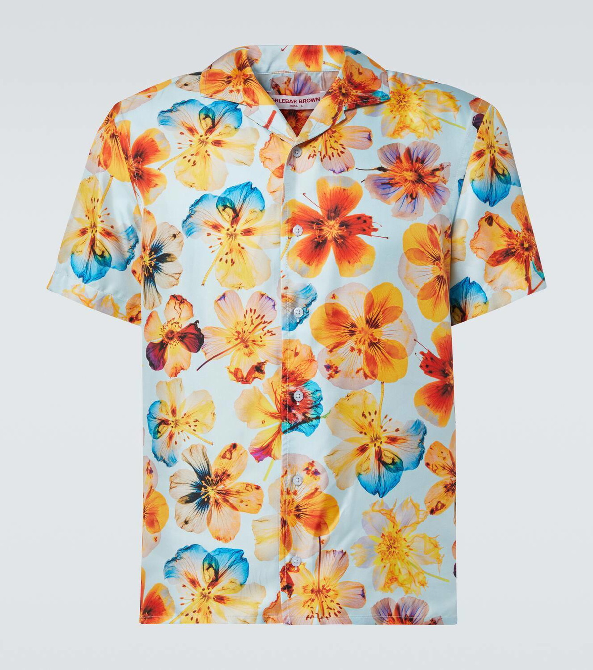 Orlebar Brown Hibbert floral silk bowling shirt