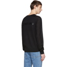 Helmut Lang Black Wool Logo Back Sweater