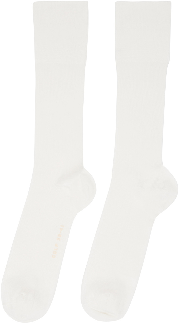 CDLP Six-Pack White Mid Length Rib Socks
