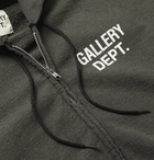 Gallery Dept. - Logo-Print Fleece-Back Cotton-Blend Jersey Zip-Up Hoodie - Green