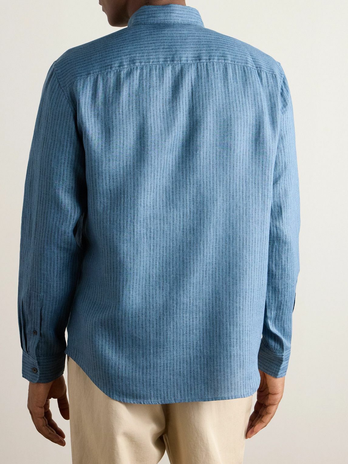 Club Monaco - Slim-Fit Button-Down Collar Striped Linen Shirt