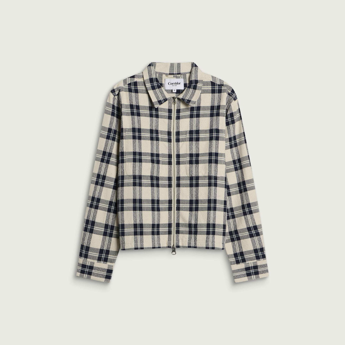 Corridor Men's Capricorn Plaid Zip Jacket in Navy