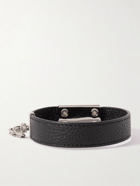 AMIRI - Silver-Tone and Leather Bracelet - Black