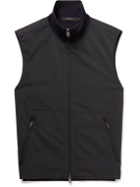 Brioni - Leather-Trimmed Shell and Wool Gilet - Black