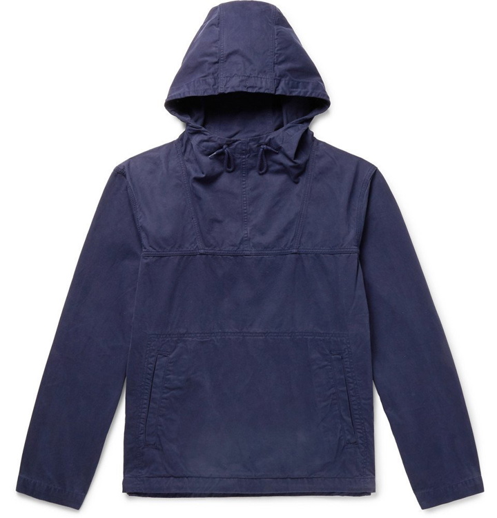 Photo: Albam - Johnson Garment-Dyed Washed-Cotton Hooded Jacket - Navy
