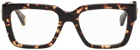 Bottega Veneta Tortoiseshell Rectangular Glasses