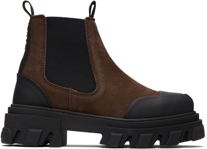 Photo: GANNI Brown Cleated Low Chelsea Boots