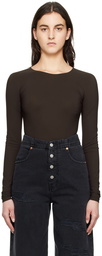 MM6 Maison Margiela Brown Crewneck Bodysuit