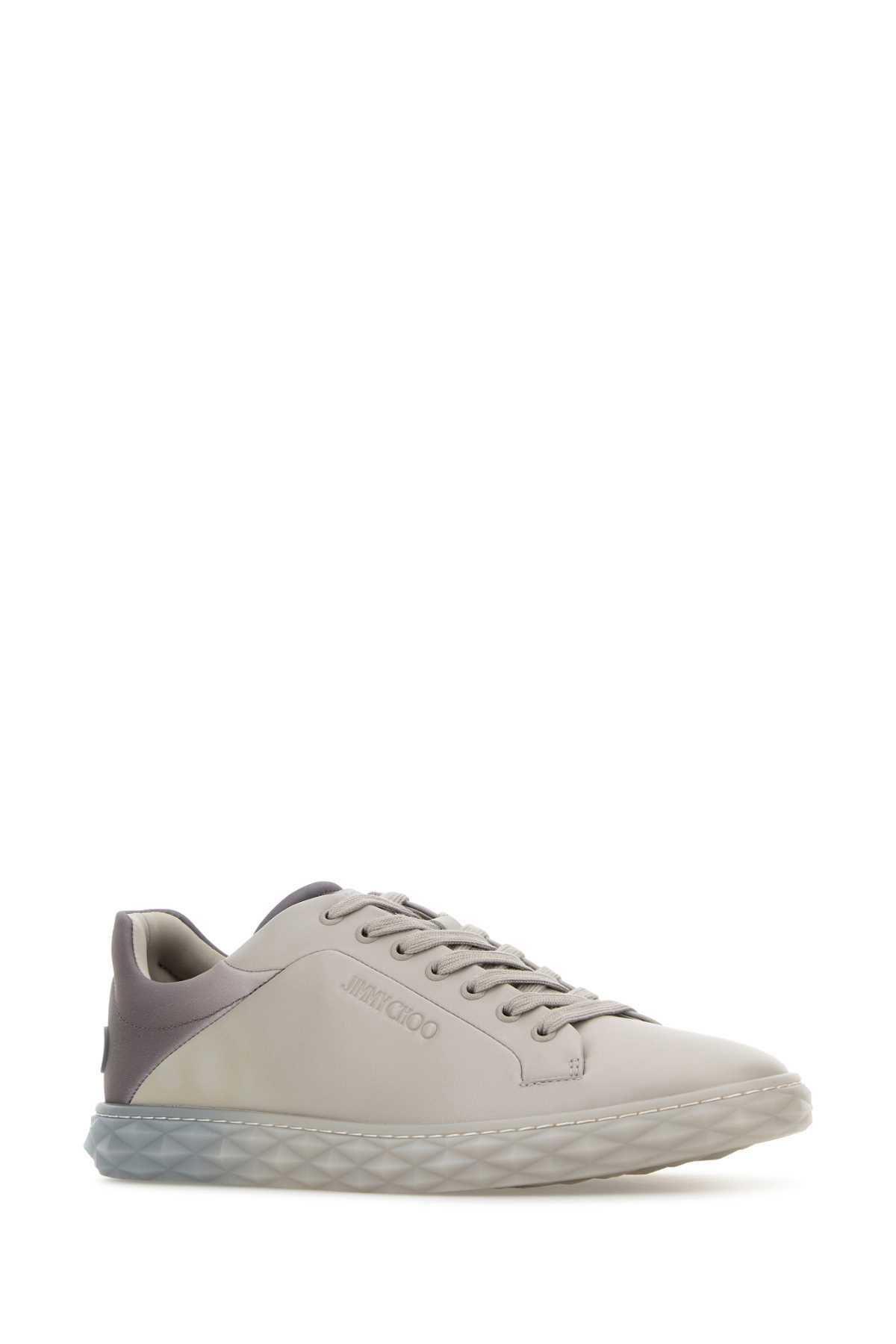 スニーカー JIMMY CHOO GREY LEATHER DIAMOND LIGHT/M SNEAKERS Jimmy Choo Grey Leather Diamond Light/m Sneakers | italist