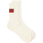 Kenzo Men's Sports Logo Sock in Off White