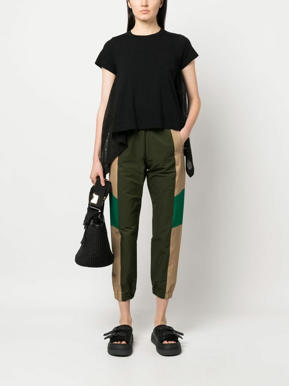 SACAI - Embroidery Lace Cotton T-shirt Sacai