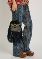 Etro Kalispera Small Stud-embellished Suede Shoulder bag - Blue - One Size