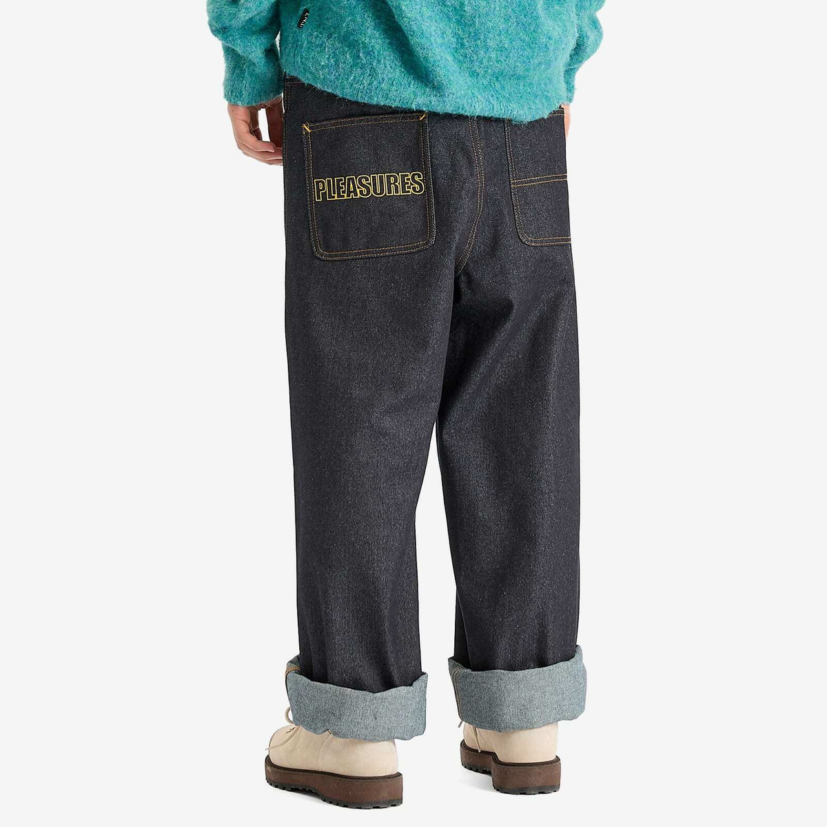 Pleasures Men's Formula Baggy Denim Jeans in Raw Indigo