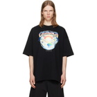Casablanca Black Airspray Oversized Short Sleeve T‑shirt