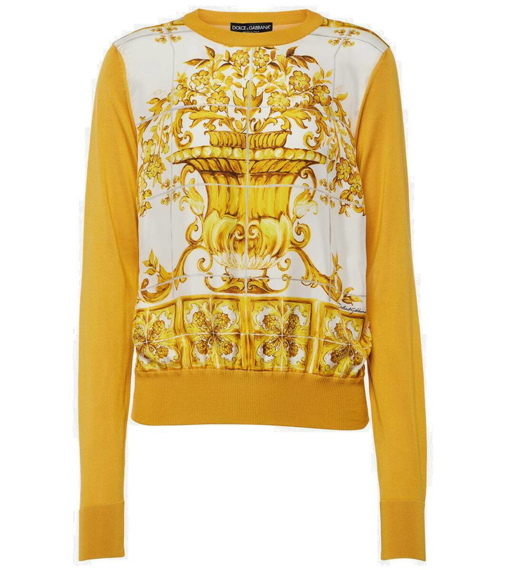 Photo: Dolce&Gabbana Majolica silk sweater