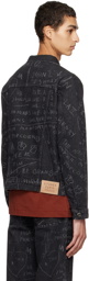 Études Black Jean-Michel Basquiat Edition Kentucky Cheese Popcorn Denim Jacket