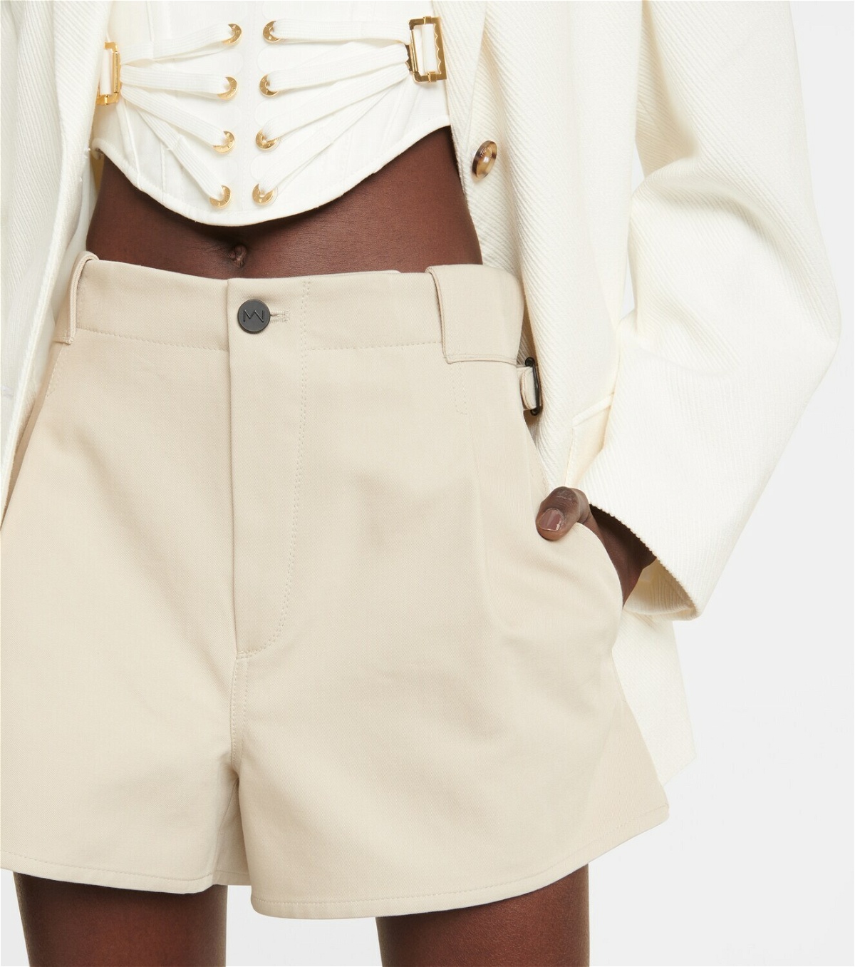 The Mannei Cannes high-rise cotton shorts
