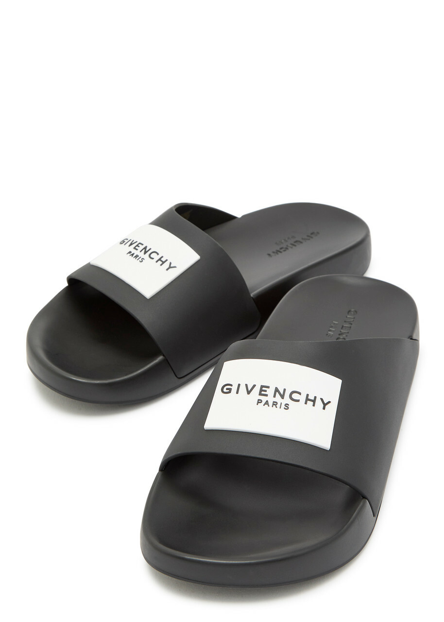 Givenchy Logo Rubber Sliders Black