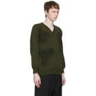 Comme des Garcons Homme Deux Khaki Lochaven of Scotland Edition V-Neck Sweater