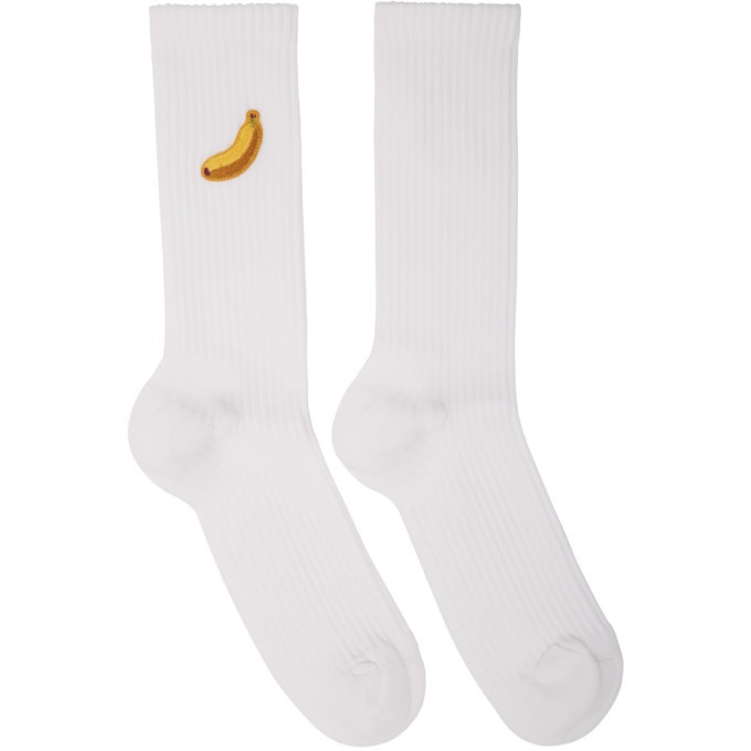 Photo: Acne Studios SSENSE Exclusive White Monster in My Pocket Edition Banana Socks
