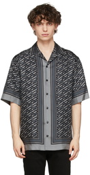 Versace Grey Silk Jacquard Monogram Shirt