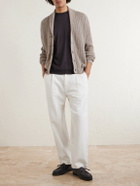 Altea - Shawl-Collar Ribbed Cotton and Cashmere-Blend Cardigan - Neutrals