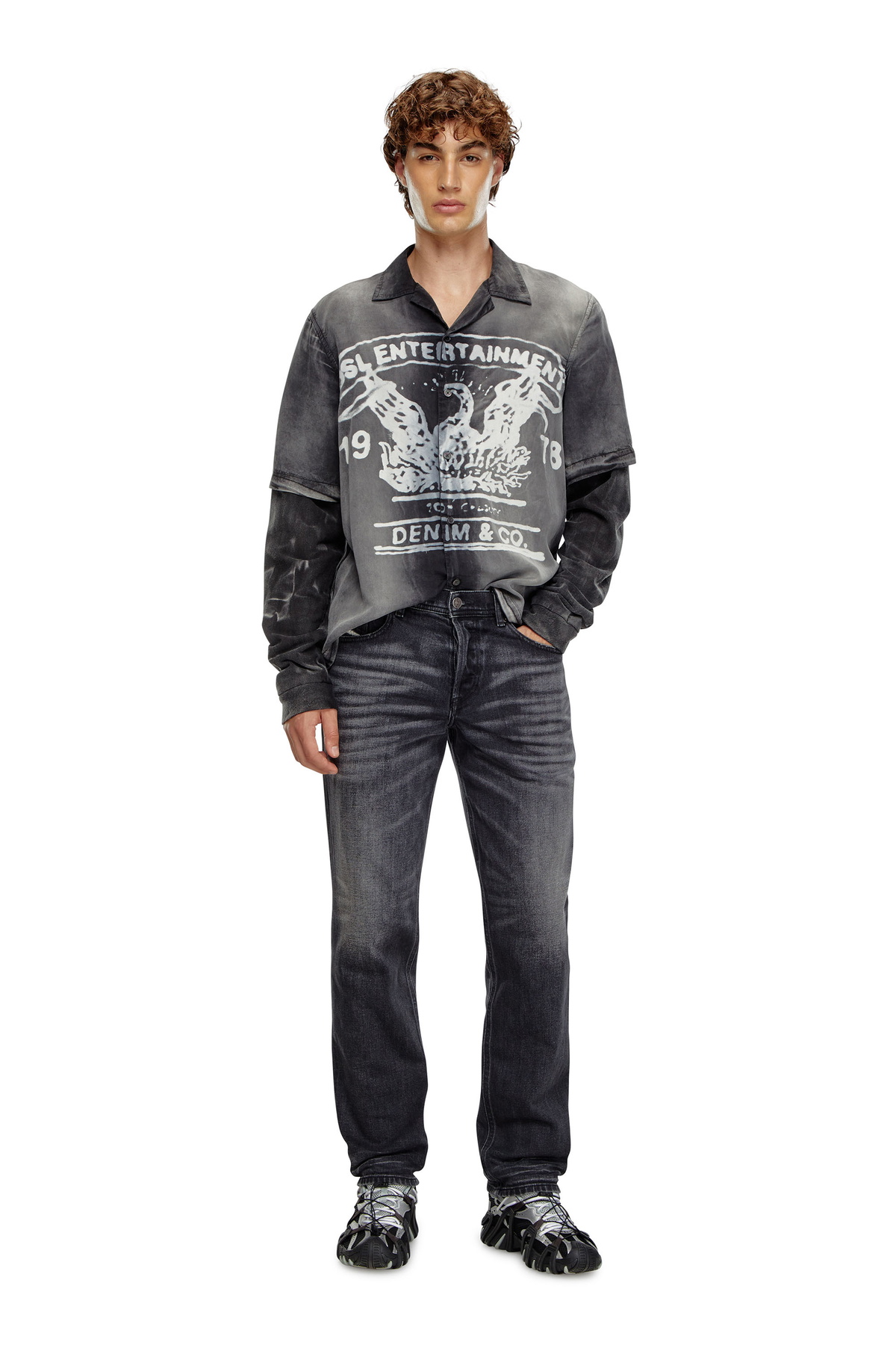 値下げ不可❌　DIESEL DENIM Men's Regular Jeans | Black/Dark grey | Diesel 2023 D-Finitive