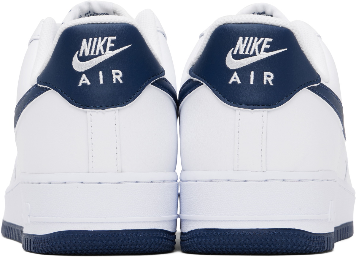 white air force ones with navy blue check