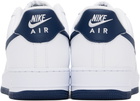 Nike White & Navy Air Force 1 '07 Sneakers