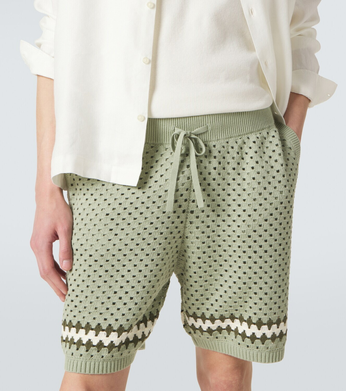 Frescobol Carioca Nico crochet cotton Bermuda shorts