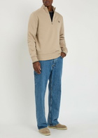 Fred Perry Half-zip Logo-embroidered Cotton Sweatshirt Ecru