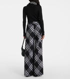 Burberry Checked wool wide-leg pants