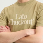 Late Checkout Men's Logo Vintage Ringer T-Shirt in Green