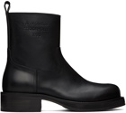 Acne Studios Black Leather Waxed Boots