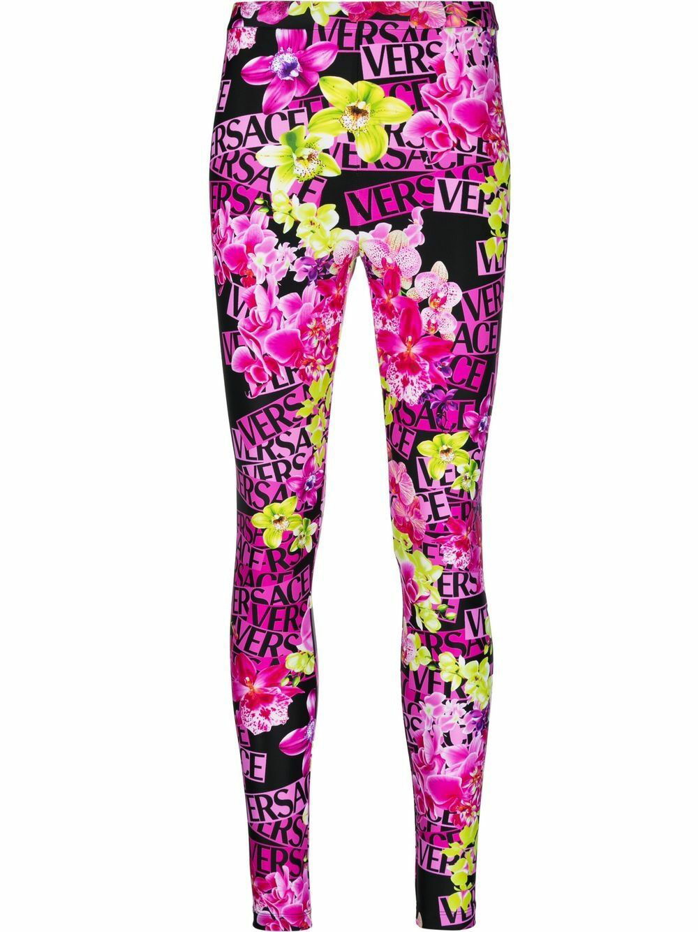 Versace Jeans Couture Purple Printed Leggings Versace