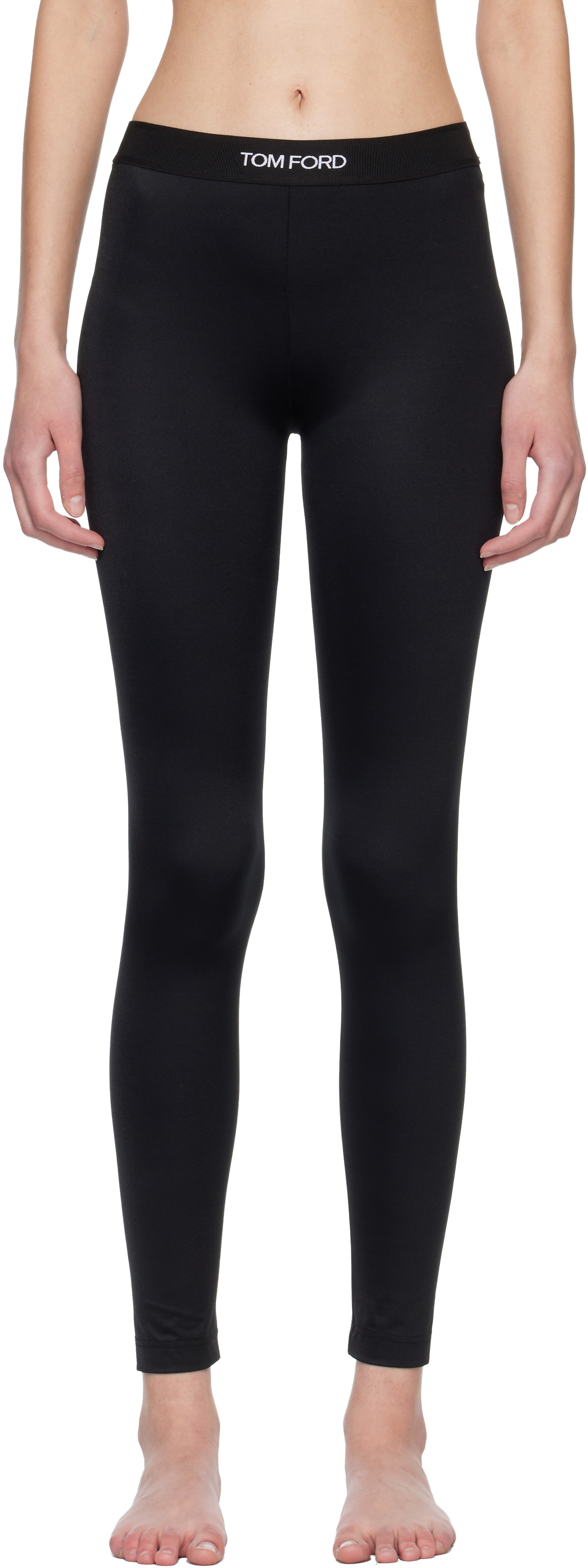 TOM FORD Black Lustrous Jersey Signature Leggings