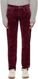 John Elliott Burgundy 'The Daze' Jeans