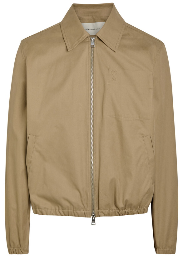 Photo: Ami Paris Embossed-logo Cotton Jacket Taupe