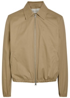 Ami Paris Embossed-logo Cotton Jacket Taupe