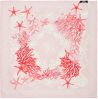 Versace Pink & Red Barocco Sea Silk Scarf