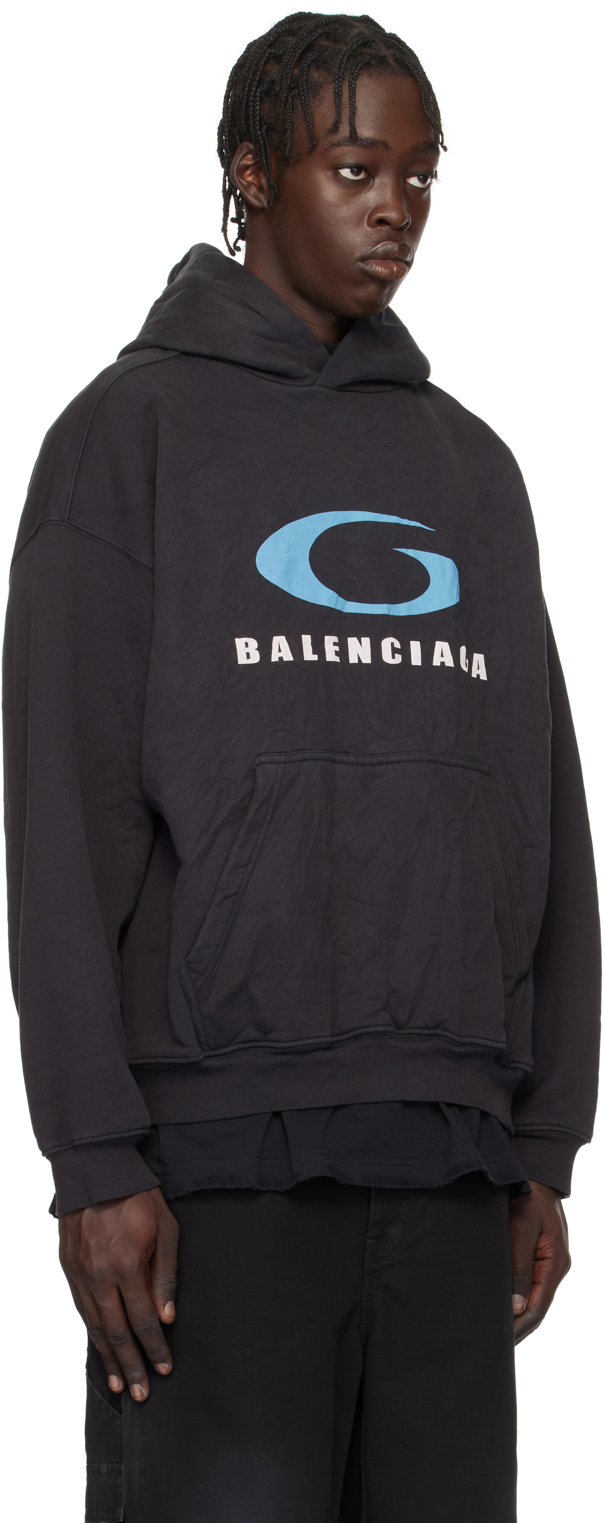 Balenciaga Black Loop Sports Icon Medium Fit Hoodie Balenciaga