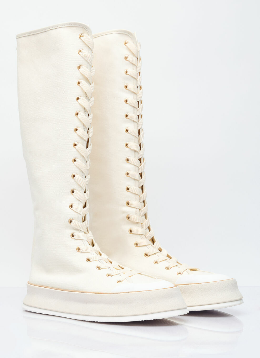 Max Mara Canvas Lace-Up Boots
