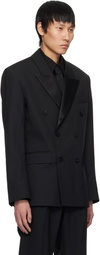 Ernest W. Baker Black Double-Breasted Blazer