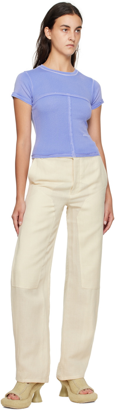 Eckhaus Latta Off-White Relaxed-Fit Trousers
