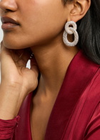 Self-portrait Crystal-embellished Link Drop Earrings - Gold - One Size