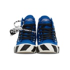 Off-White Blue and Black Mid-Top Vulcanized Sneakers